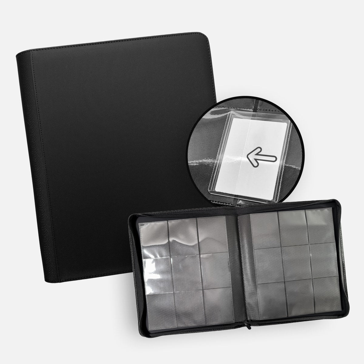 9-Pocket Toploader Xenon Binder Black TCG Guru