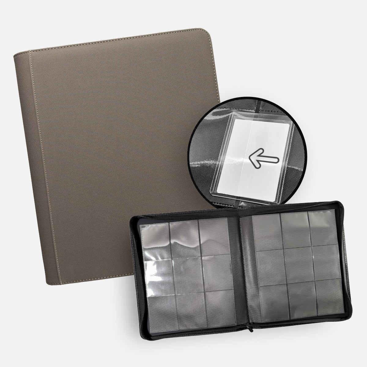 9-Pocket Toploader Xenon Binder Grey TCG Guru